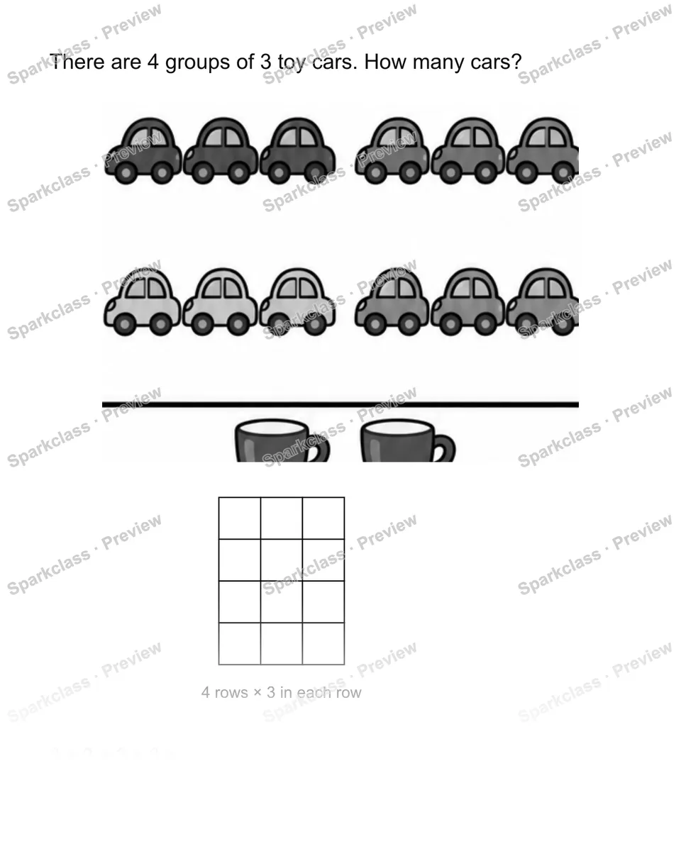 Read equal groups — Grade 2 problem preview