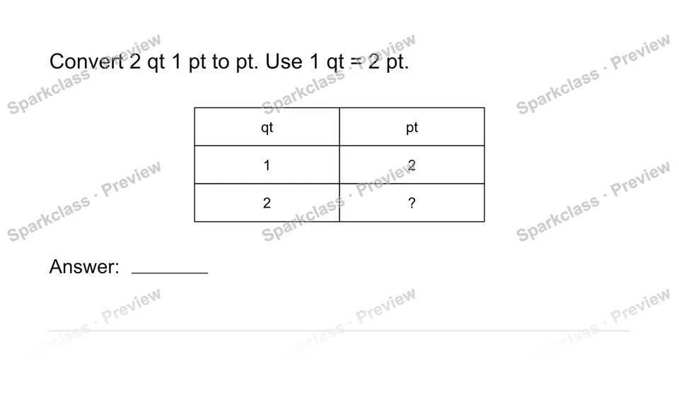 Convert measurement units — Grade 4 problem preview