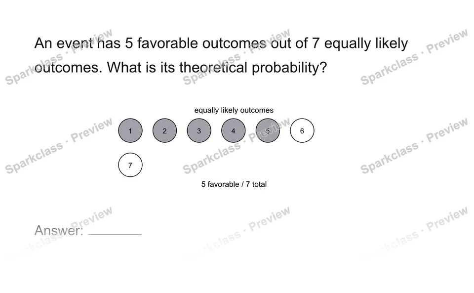 Find theoretical probability — Grade 7 problem preview