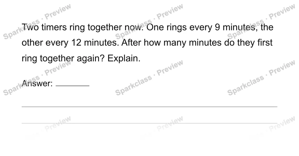 Find least common multiples — Grade 6 problem preview