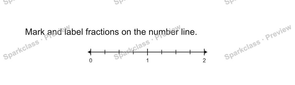 Mark and label fractions on the number line. — Grade 5 problem preview