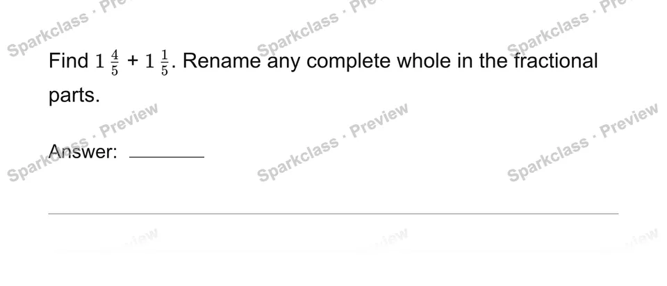 Add mixed numbers — Grade 4 problem preview