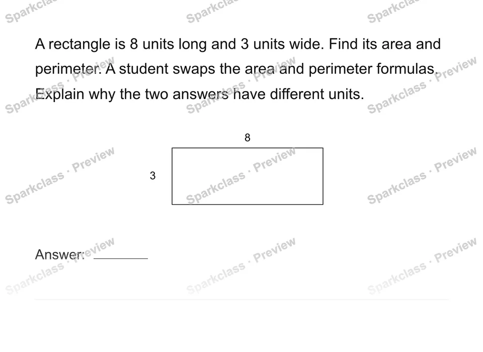 Use rectangle area and perimeter — Grade 4 problem preview
