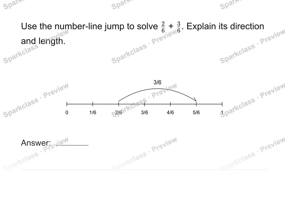 Explain a fraction jump — Grade 4 problem preview