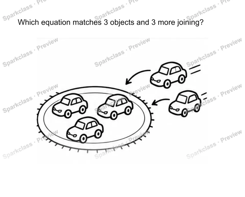 Connect story, model, and equation — Kindergarten problem preview
