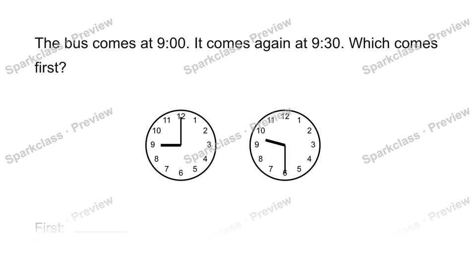 Time sequence — Grade 1 problem preview