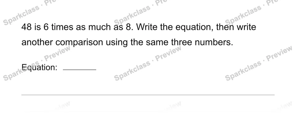 Translate comparison language — Grade 4 problem preview
