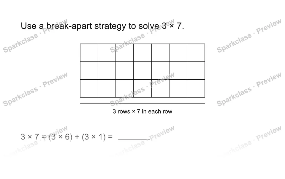 Use a break-apart strategy — Grade 3 problem preview