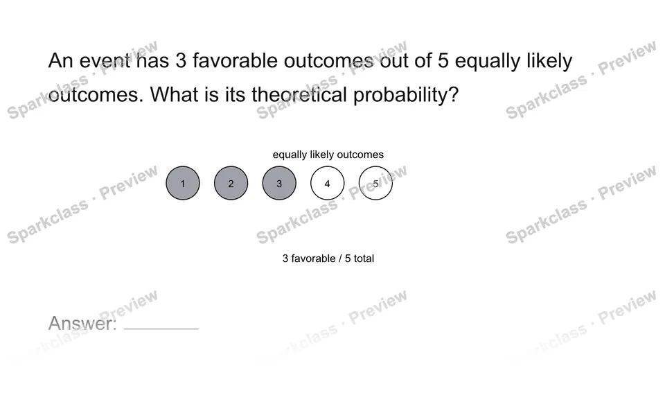 Find theoretical probability — Grade 7 problem preview