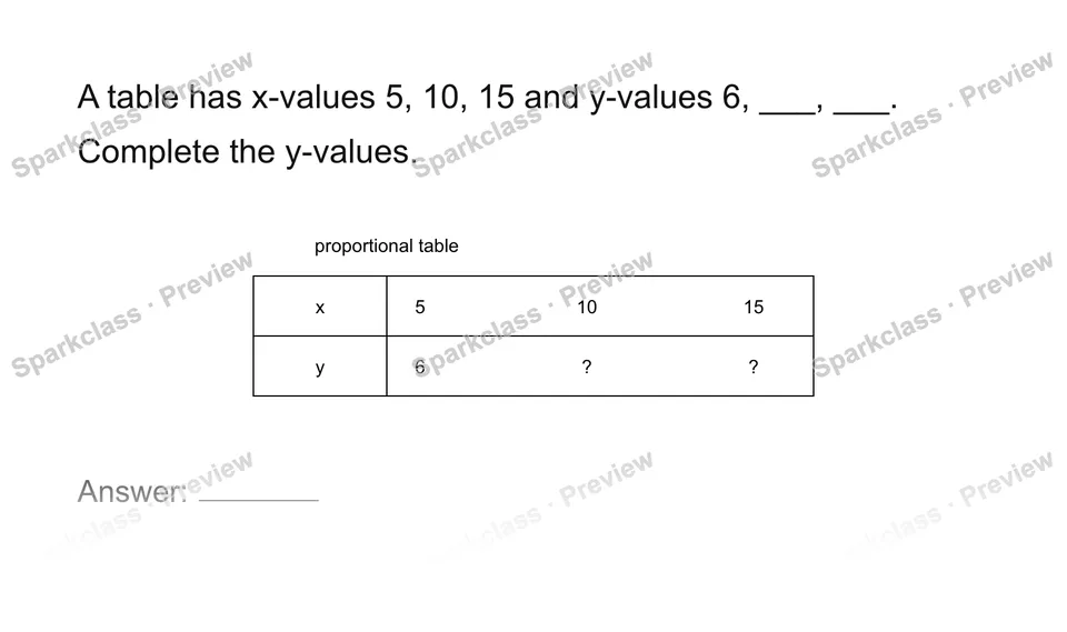 Extend a proportional table — Grade 7 problem preview