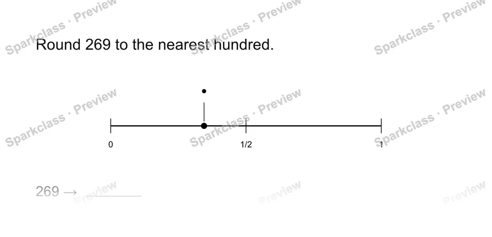 Round to the nearest hundred — Grade 3 problem preview