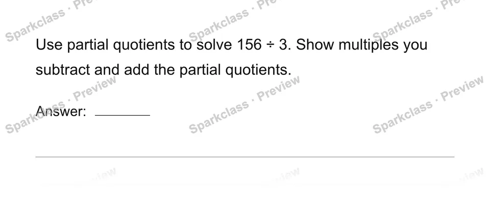 Use partial quotients — Grade 4 problem preview