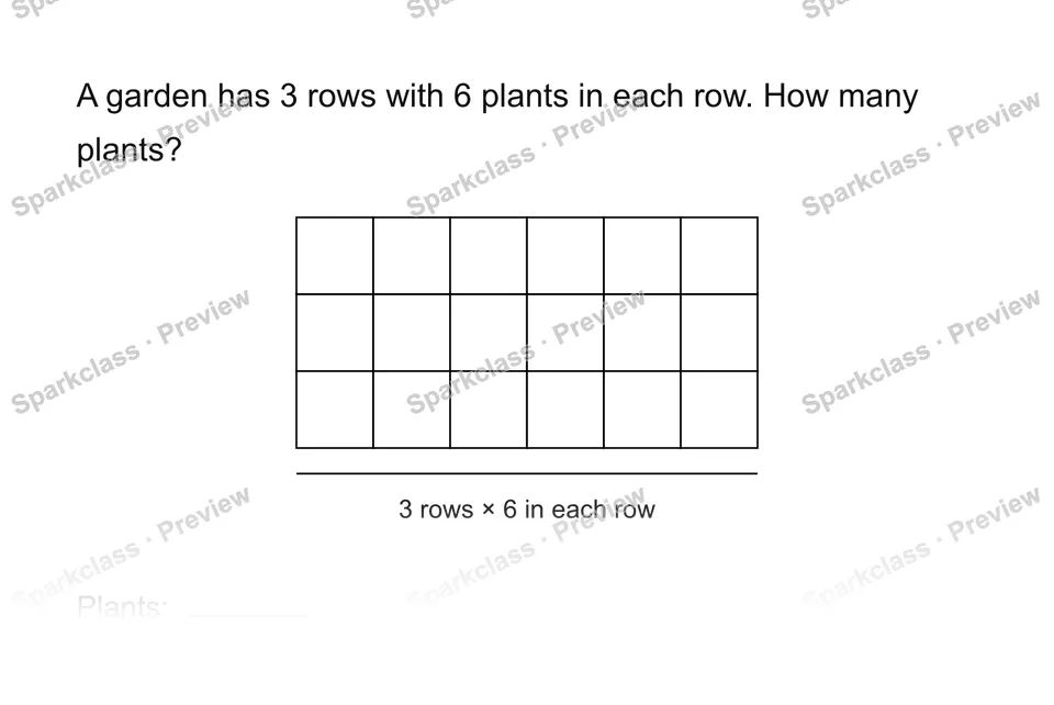 Solve an array situation — Grade 3 problem preview