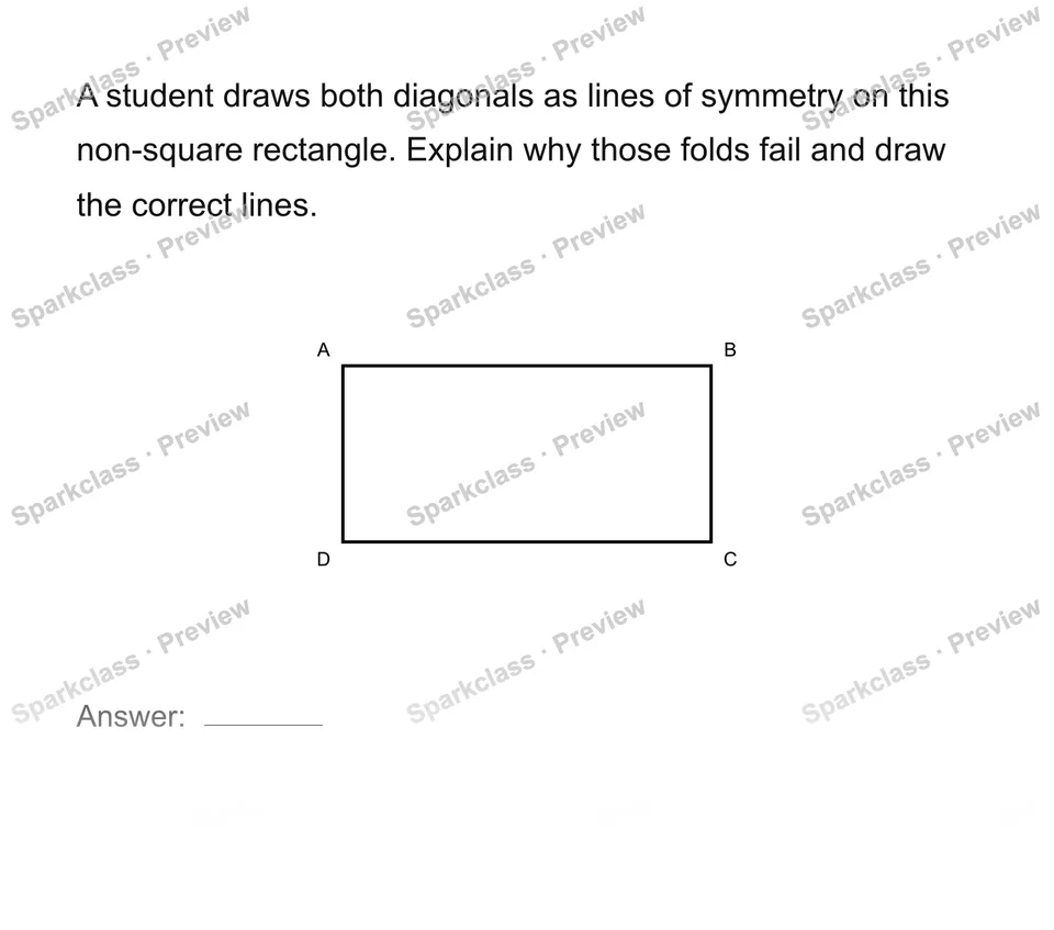 Identify and draw symmetry lines — Grade 4 problem preview