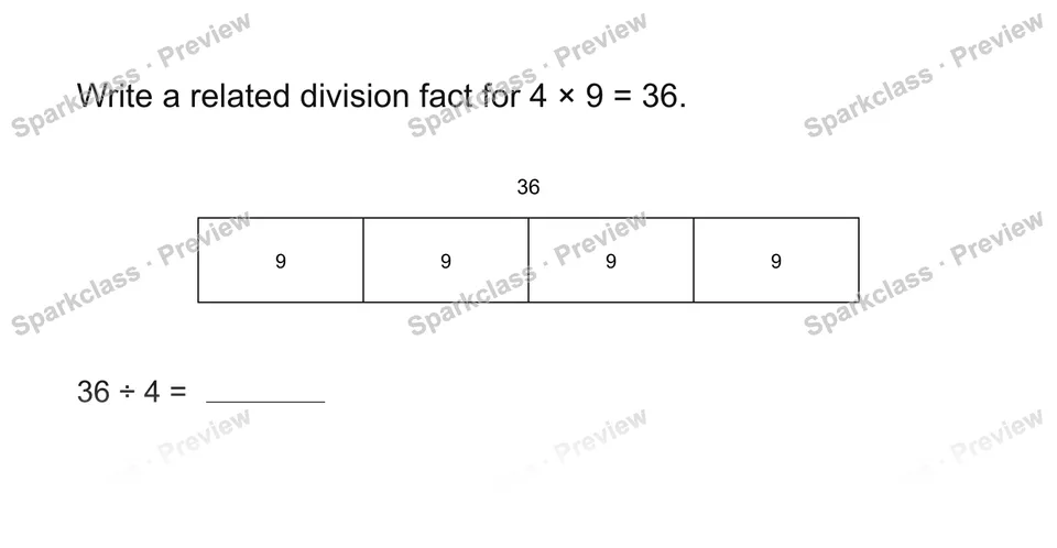Fact family — Grade 3 problem preview