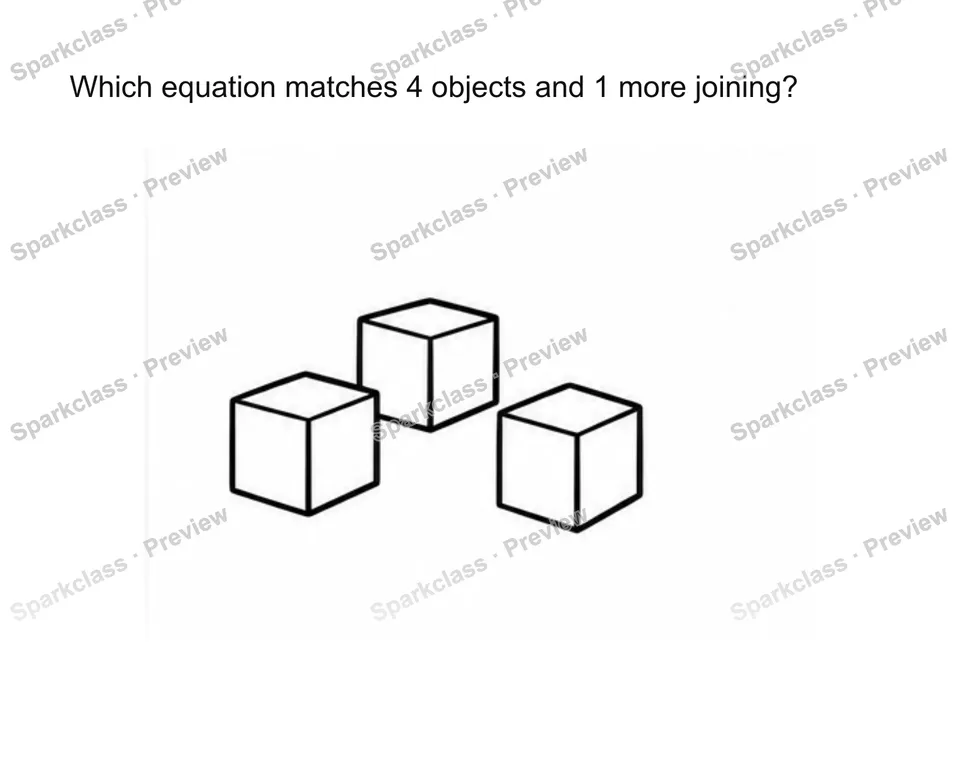 Connect story, model, and equation — Kindergarten problem preview