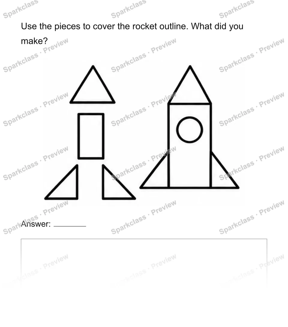 Compose larger shapes from smaller shapes — Kindergarten problem preview