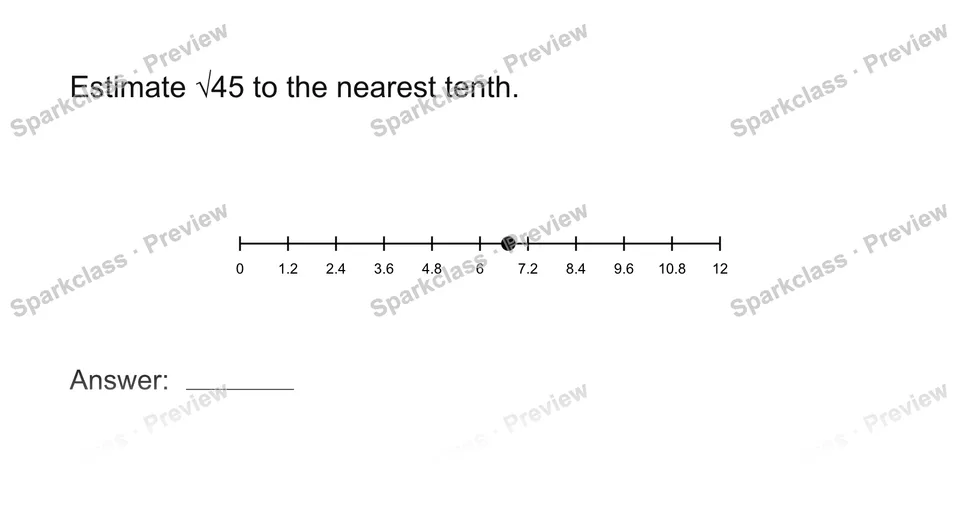 Estimate a real-number expression — Grade 8 problem preview
