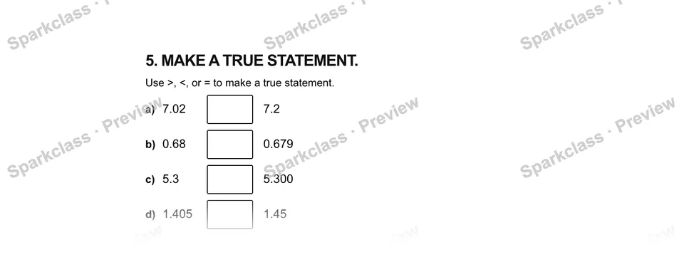 5.Make a true statement. — Grade 5 problem preview