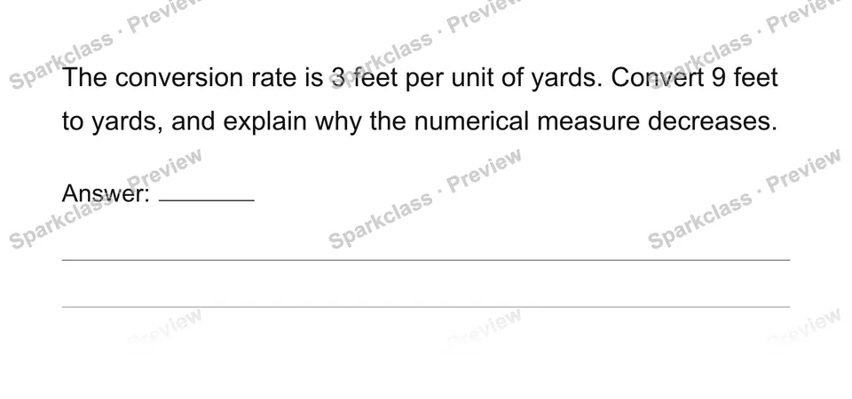 Convert measurement units with ratios — Grade 6 problem preview