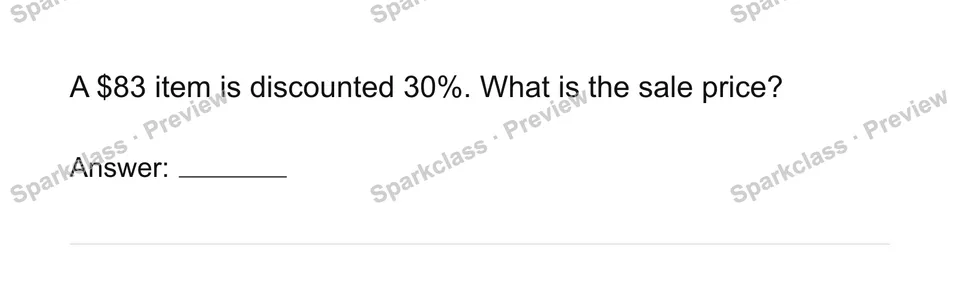 Find a percent decrease — Grade 7 problem preview