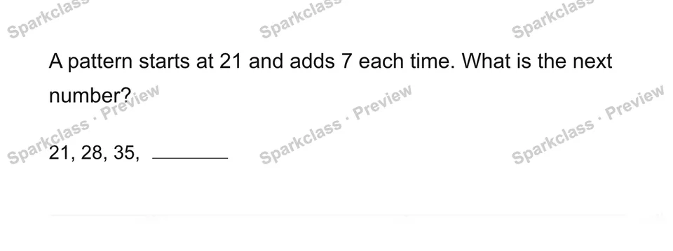 Read a pattern table — Grade 3 problem preview