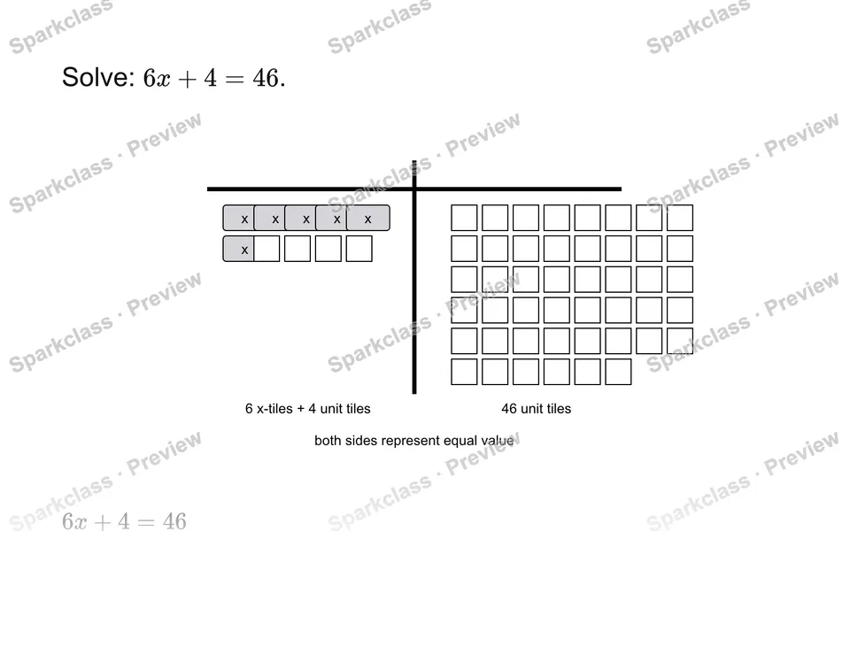 Solve a two-step equation — Grade 7 problem preview