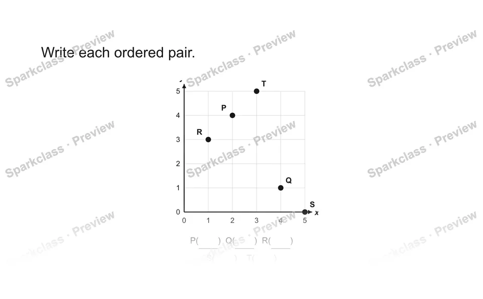 Write each ordered pair. — Grade 5 problem preview
