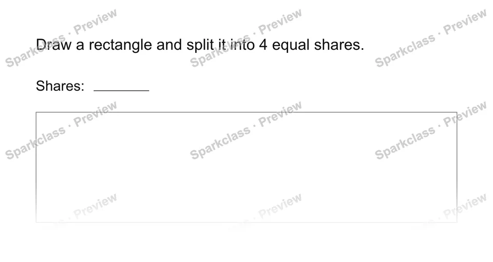 Split a rectangle — Grade 1 problem preview