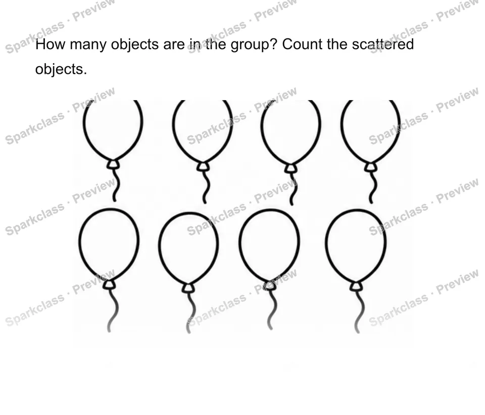 Count arranged and scattered sets — Kindergarten problem preview