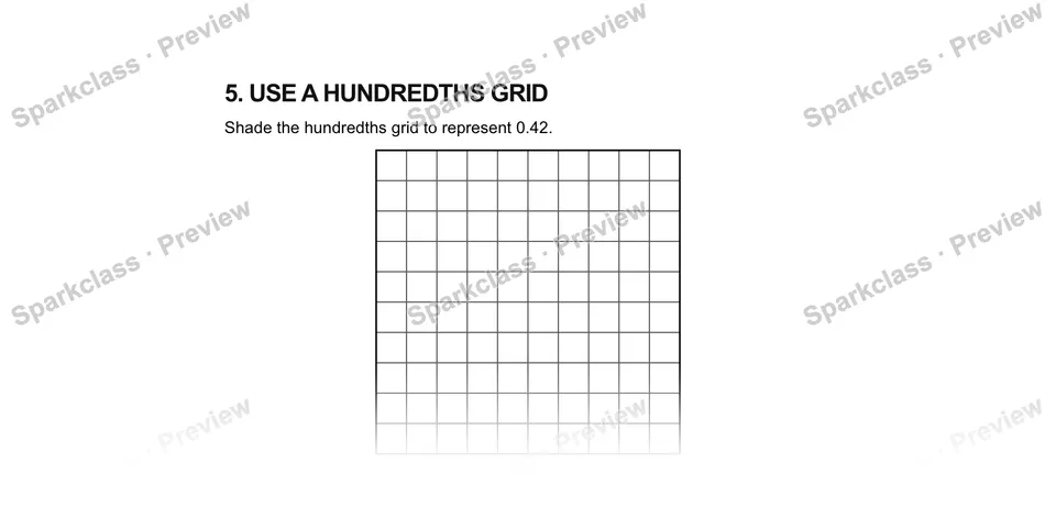 5.Use a hundredths grid — Grade 5 problem preview