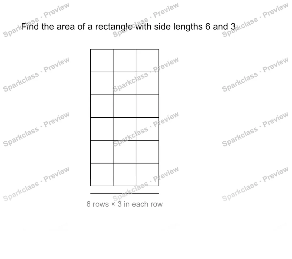 Use the area formula — Grade 3 problem preview