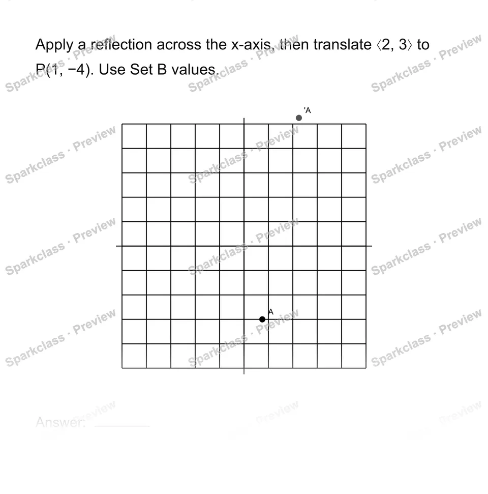 Compose transformations — Grade 8 problem preview