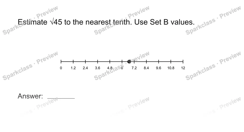 Estimate a real-number expression — Grade 8 problem preview