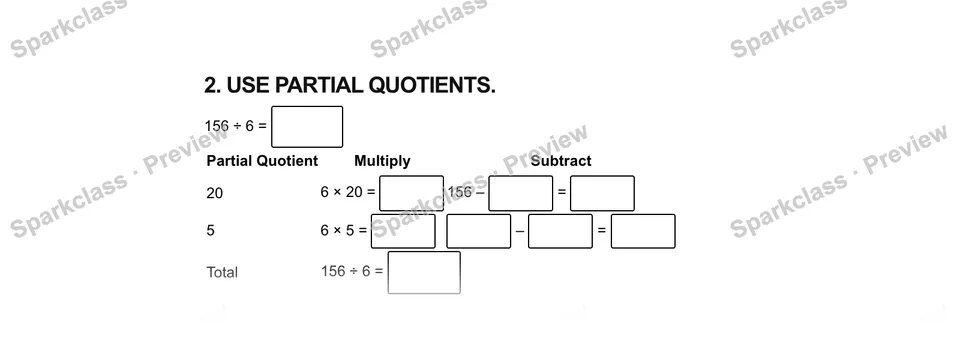 2.Use partial quotients. — Grade 5 problem preview