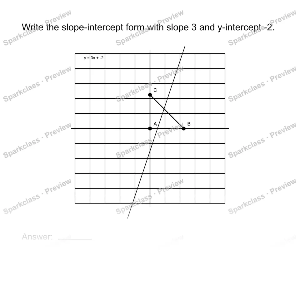 Use slope-intercept form — Grade 8 problem preview
