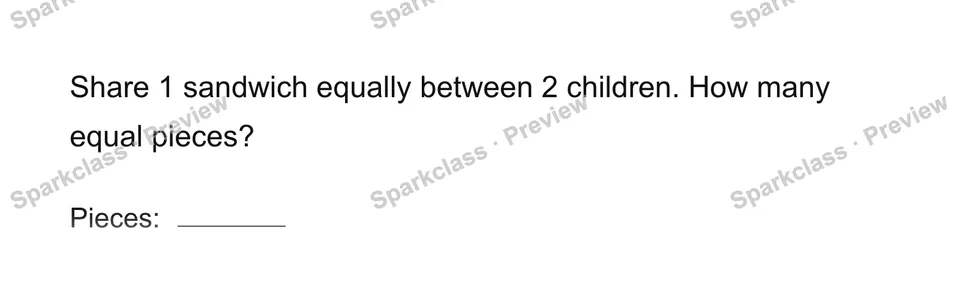Share fairly — Grade 1 problem preview