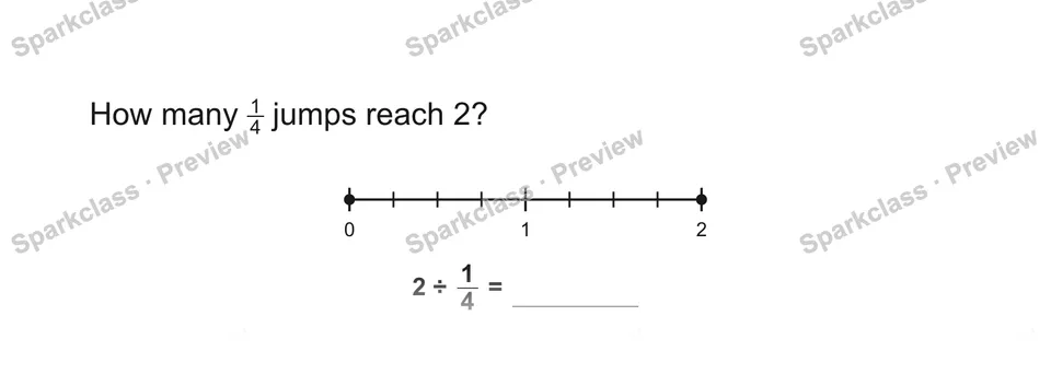 How many 14 jumps reach 2? — Grade 5 problem preview