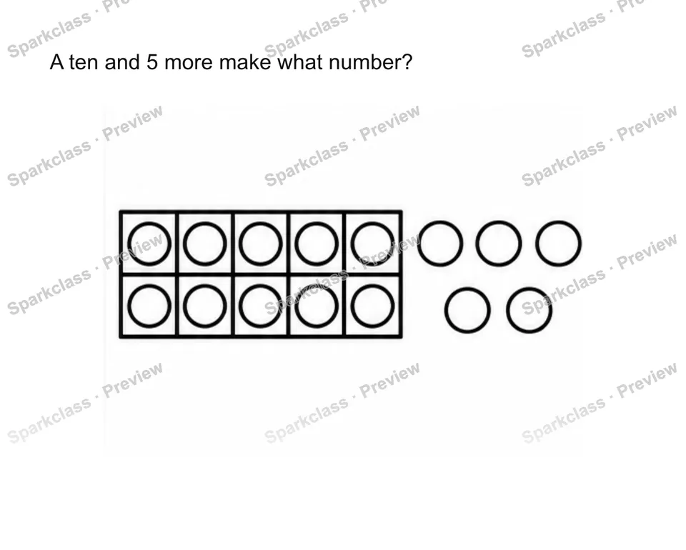 Compose 11-19 as ten and some ones — Kindergarten problem preview