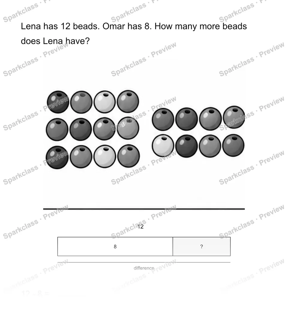 Compare two groups — Grade 2 problem preview