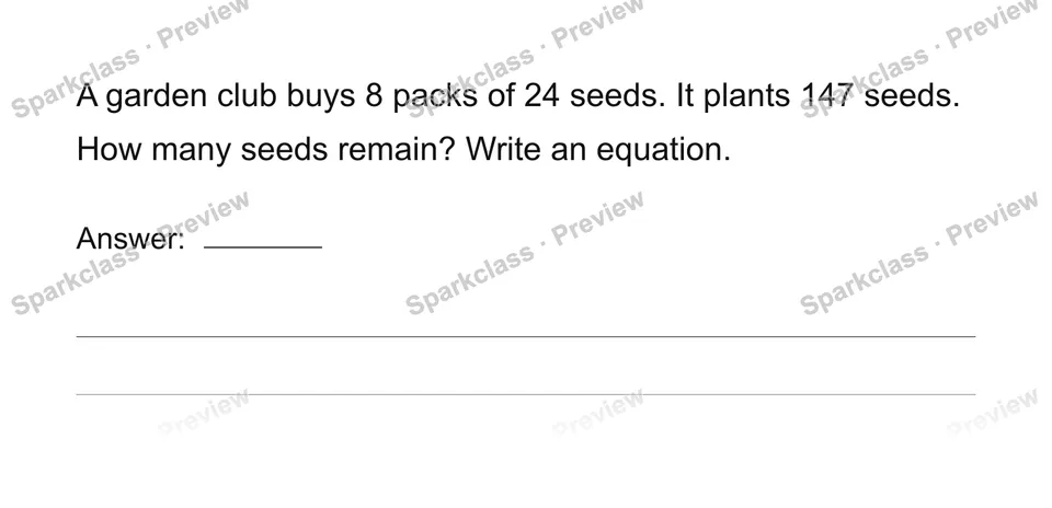 Solve a multi-step situation — Grade 4 problem preview