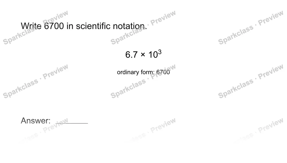 Read scientific notation — Grade 8 problem preview