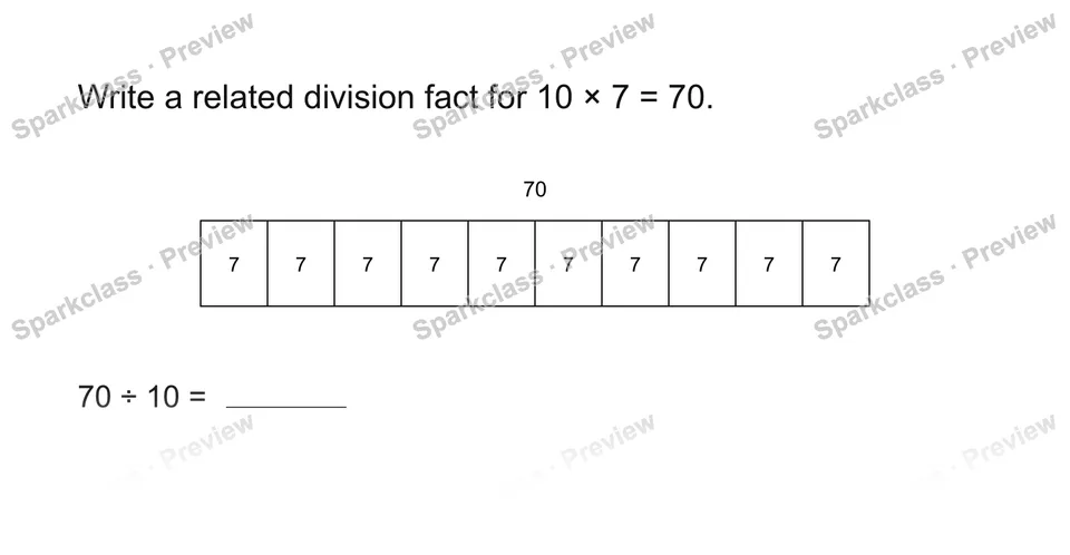 Fact family — Grade 3 problem preview
