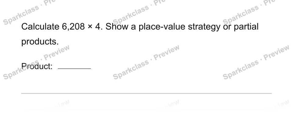 Multiply a four-digit number — Grade 4 problem preview