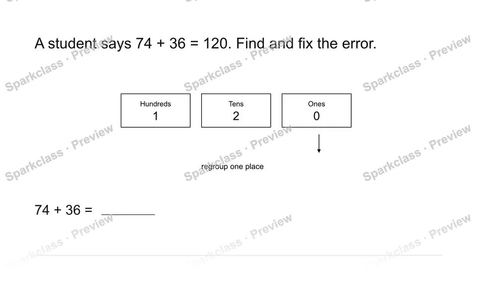 Analyze an error — Grade 2 problem preview