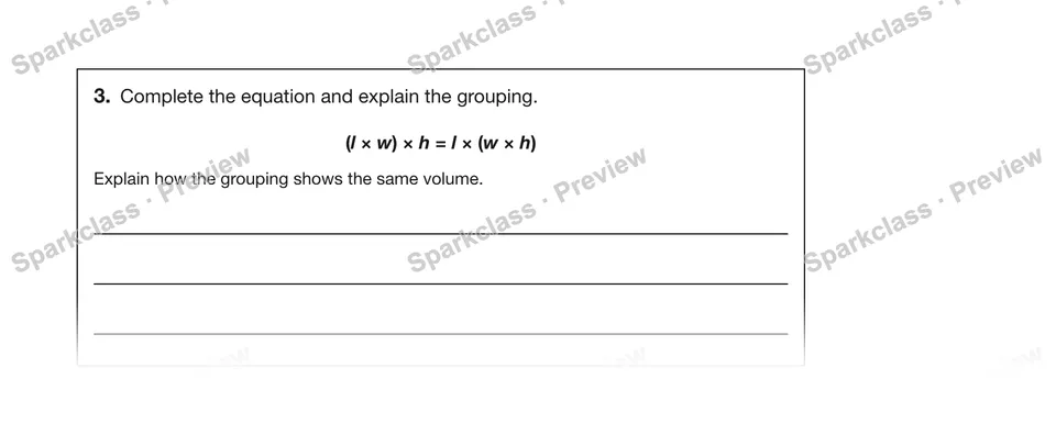 3.Complete the equation and explain the grouping. — Grade 5 problem preview