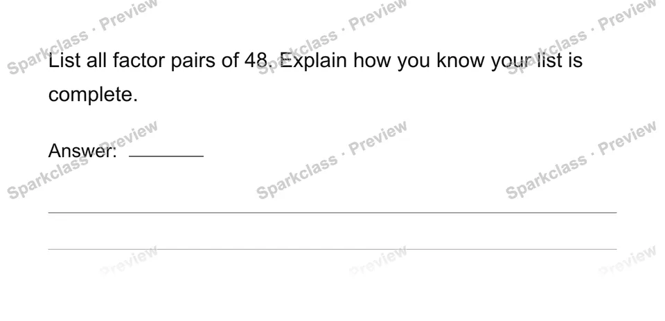 Find all factor pairs — Grade 4 problem preview