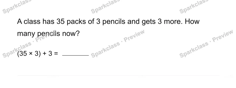 Solve a two-step story — Grade 3 problem preview