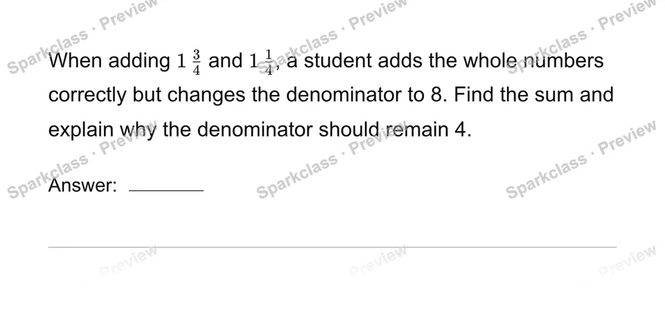 Add mixed numbers — Grade 4 problem preview