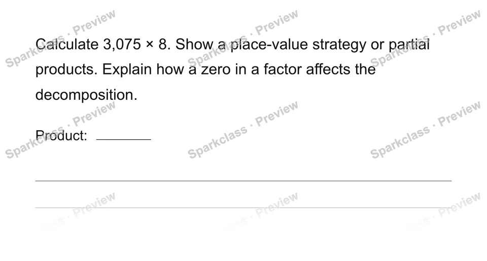 Multiply a four-digit number — Grade 4 problem preview